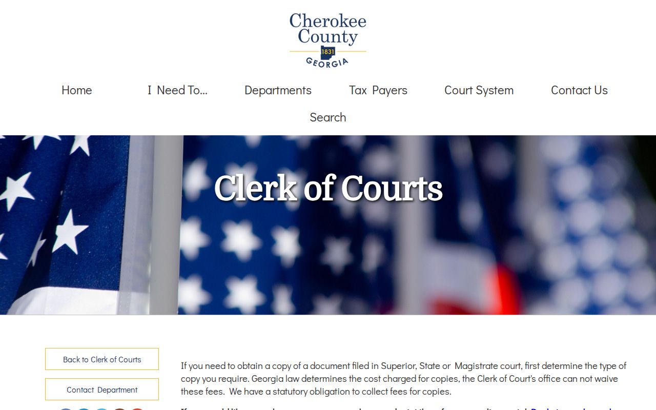 Cherokee County public records court copy service
